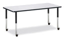 Berries Rectangle Activity Table - 30" X 72", Mobile - Gray/Black/Black