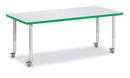 Berries Rectangle Activity Table - 30" X 72", Mobile - Gray/Green/Gray