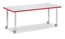 Berries Rectangle Activity Table - 30" X 72", Mobile - Gray/Red/Gray