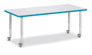 Berries Rectangle Activity Table - 30" X 72", Mobile - Gray/Teal/Gray