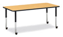 Berries Rectangle Activity Table - 30" X 72", Mobile - Oak/Black/Black