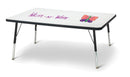 Berries Rectangle Dry Erase Table - 30" x 48", E-height - Write-n-Wipe/Black/Black