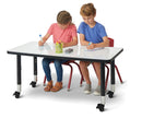 Berries Rectangle Dry Erase Table - 30" x 48", Mobile - Write-n-Wipe/Black/Black