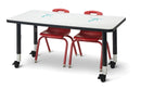 Berries Rectangle Dry Erase Table - 30" x 48", Mobile - Write-n-Wipe/Black/Black