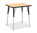 Berries Rectangle Student Desk - 24" X 30", A-height - Maple/Black/Black