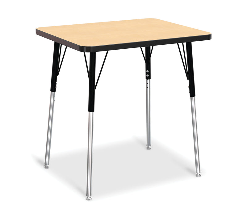 Berries Rectangle Student Desk - 24" X 30", A-height - Maple/Black/Black