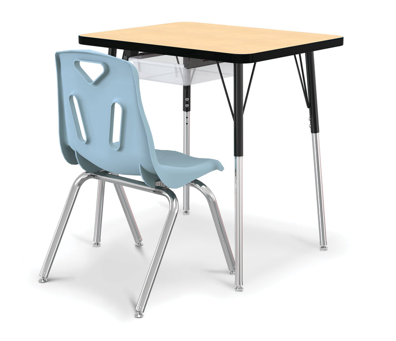 Berries Rectangle Student Desk - 24" X 30", E-height - Maple/Black/Black