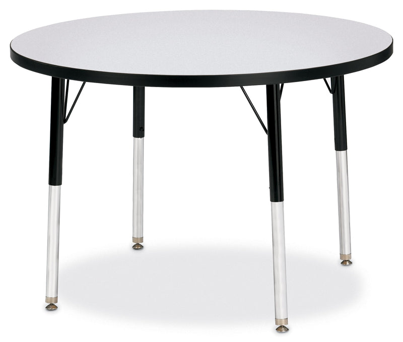 Berries Round Activity Table - 36" Diameter, A-height - Gray/Black/Black