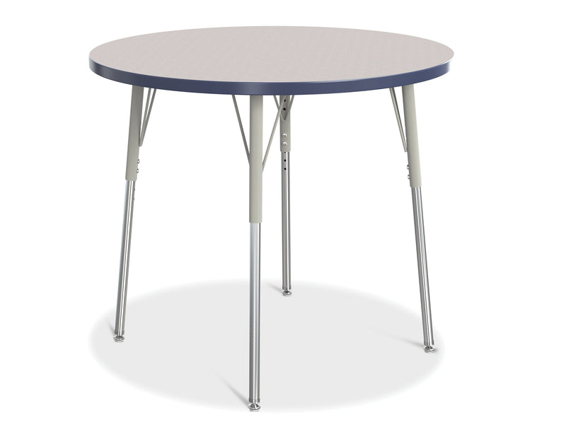 Berries Round Activity Table - 36" Diameter, A-height - Gray/Navy/Gray