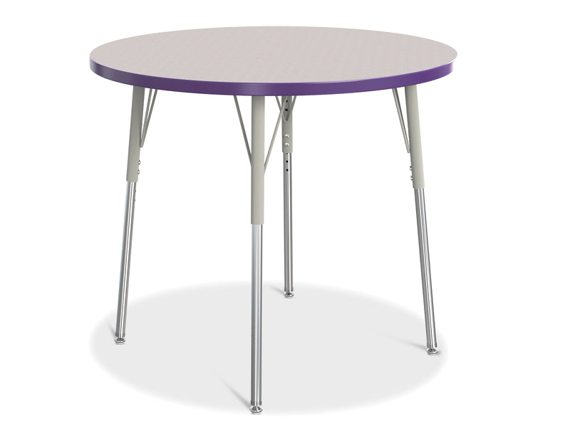 Berries Round Activity Table - 36" Diameter, A-height - Gray/Purple/Gray