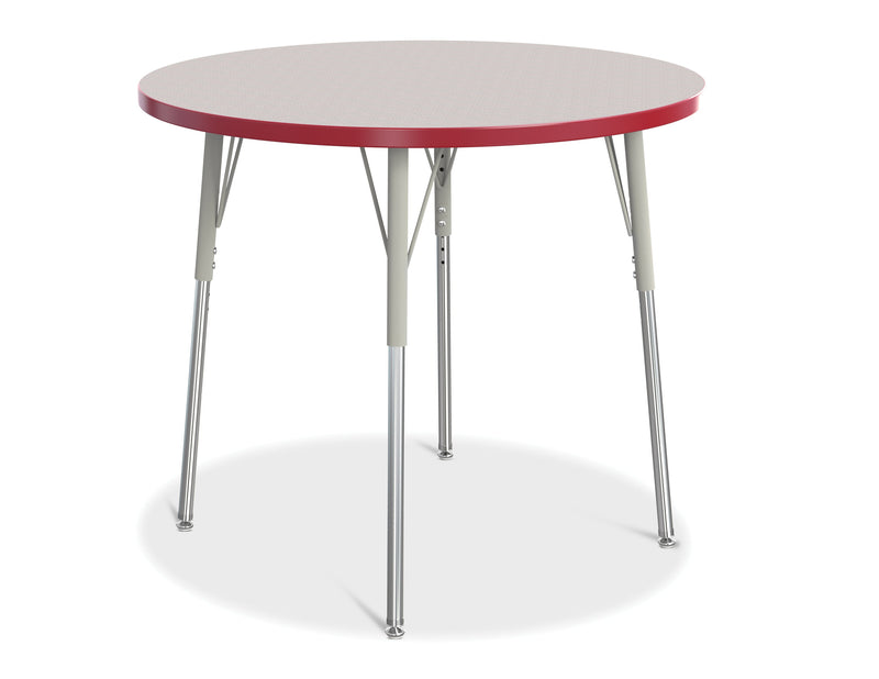 Berries Round Activity Table - 36" Diameter, A-height - Gray/Red/Gray
