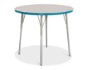 Berries Round Activity Table - 36" Diameter, A-height - Gray/Teal/Gray