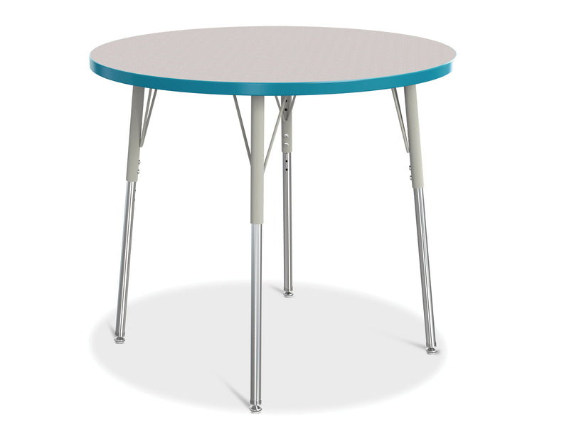 Berries Round Activity Table - 36" Diameter, A-height - Gray/Teal/Gray
