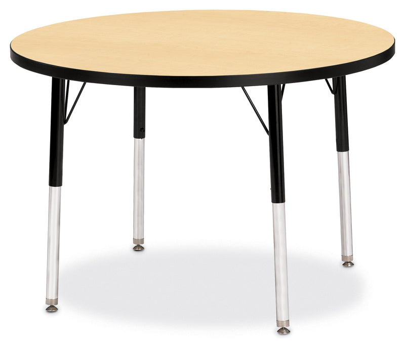 Berries Round Activity Table - 36" Diameter, A-height - Maple/Black/Black