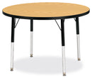 Berries Round Activity Table - 36" Diameter, A-height - Oak/Black/Black