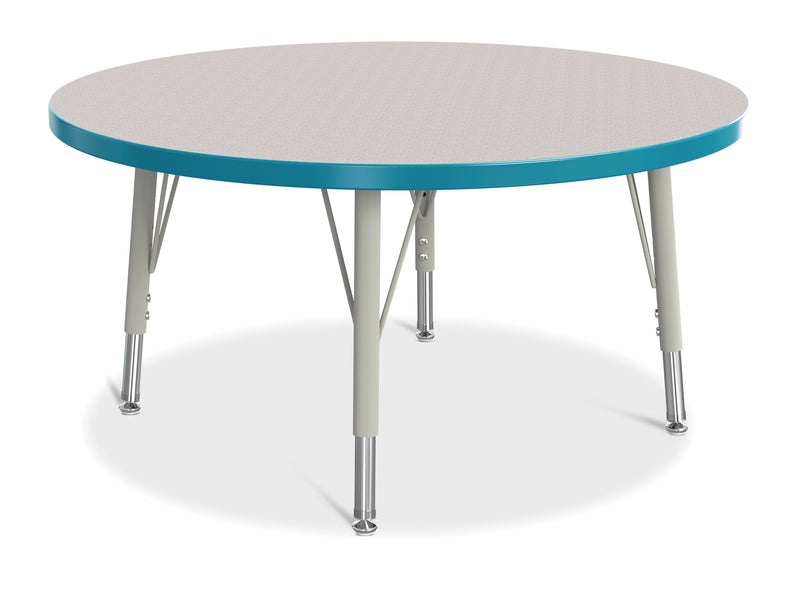 Berries Round Activity Table - 36" Diameter, E-height - Gray/Teal/Gray