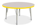 Berries Round Activity Table - 36" Diameter, E-height - Gray/Yellow/Gray