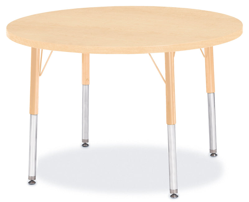 Berries Round Activity Table - 36" Diameter, E-height - Maple/Maple/Camel