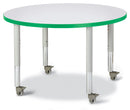 Berries Round Activity Table - 36" Diameter, Mobile - Gray/Green/Gray