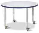 Berries Round Activity Table - 36" Diameter, Mobile - Gray/Navy/Gray