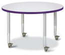 Berries Round Activity Table - 36" Diameter, Mobile - Gray/Purple/Gray