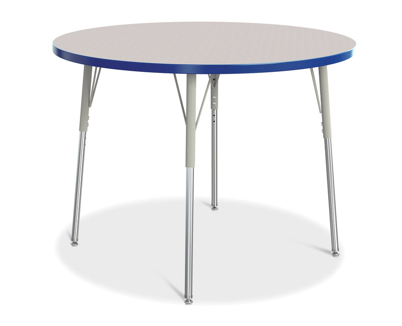 Berries Round Activity Table - 42" Diameter, A-height - Gray/Blue/Gray