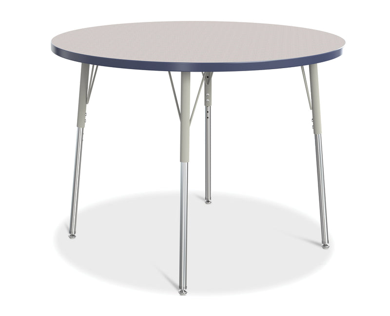 Berries Round Activity Table - 42" Diameter, A-height - Gray/Navy/Gray