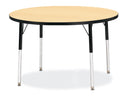 Berries Round Activity Table - 42" Diameter, A-height - Maple/Black/Black