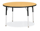 Berries Round Activity Table - 42" Diameter, A-height - Oak/Black/Black