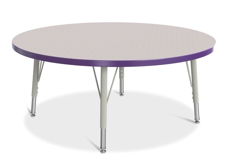 Berries Round Activity Table - 42" Diameter, E-height - Gray/Purple/Gray