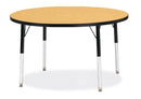 Berries Round Activity Table - 42" Diameter, E-height - Oak/Black/Black