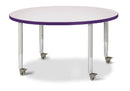 Berries Round Activity Table - 42" Diameter, Mobile - Gray/Purple/Gray