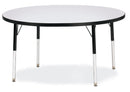 Berries Round Activity Table - 48" Diameter, A-height - Gray/Black/Black