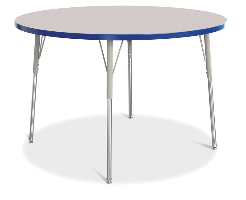 Berries Round Activity Table - 48" Diameter, A-height - Gray/Blue/Gray