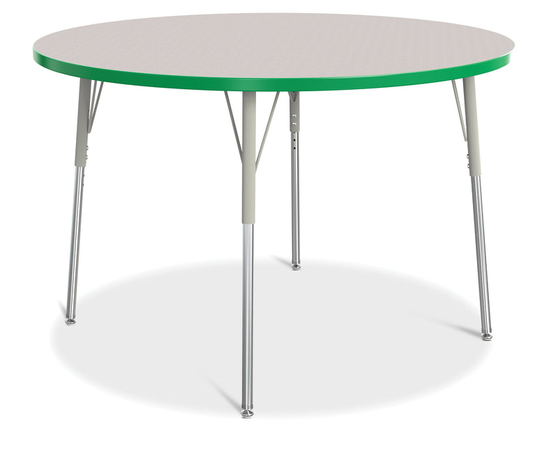 Berries Round Activity Table - 48" Diameter, A-height - Gray/Green/Gray