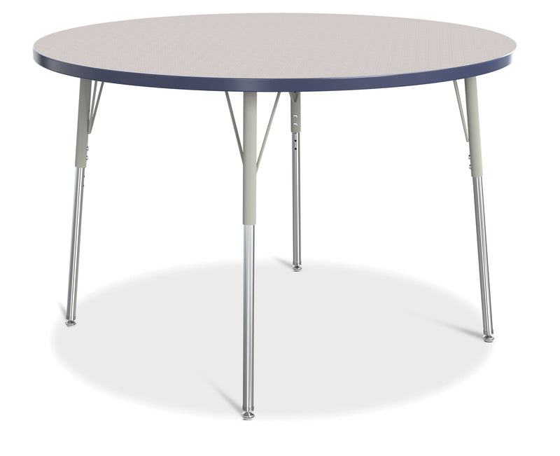 Berries Round Activity Table - 48" Diameter, A-height - Gray/Navy/Gray