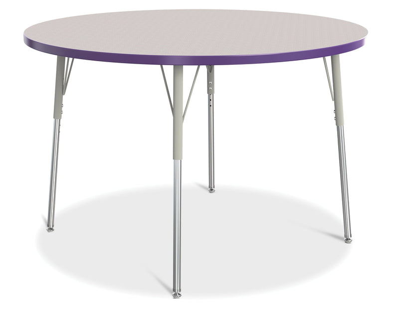 Berries Round Activity Table - 48" Diameter, A-height - Gray/Purple/Gray