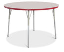 Berries Round Activity Table - 48" Diameter, A-height - Gray/Red/Gray