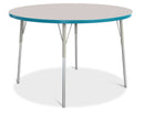 Berries Round Activity Table - 48" Diameter, A-height - Gray/Teal/Gray