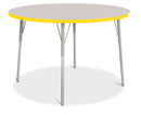 Berries Round Activity Table - 48" Diameter, A-height - Gray/Yellow/Gray