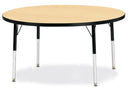 Berries Round Activity Table - 48" Diameter, A-height - Maple/Black/Black