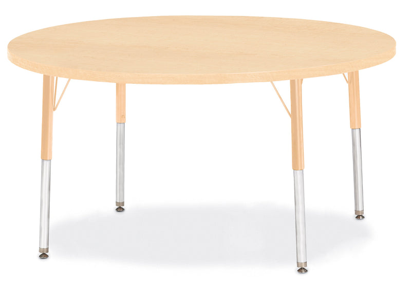 Berries Round Activity Table - 48" Diameter, A-height - Maple/Maple/Camel