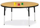 Berries Round Activity Table - 48" Diameter, A-height - Oak/Black/Black