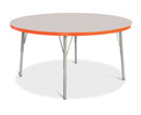 Berries Round Activity Table - 48" Diameter, E-height - Gray/Orange/Gray