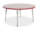 Berries Round Activity Table - 48" Diameter, E-height - Gray/Red/Gray