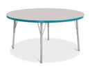 Berries Round Activity Table - 48" Diameter, E-height - Gray/Teal/Gray