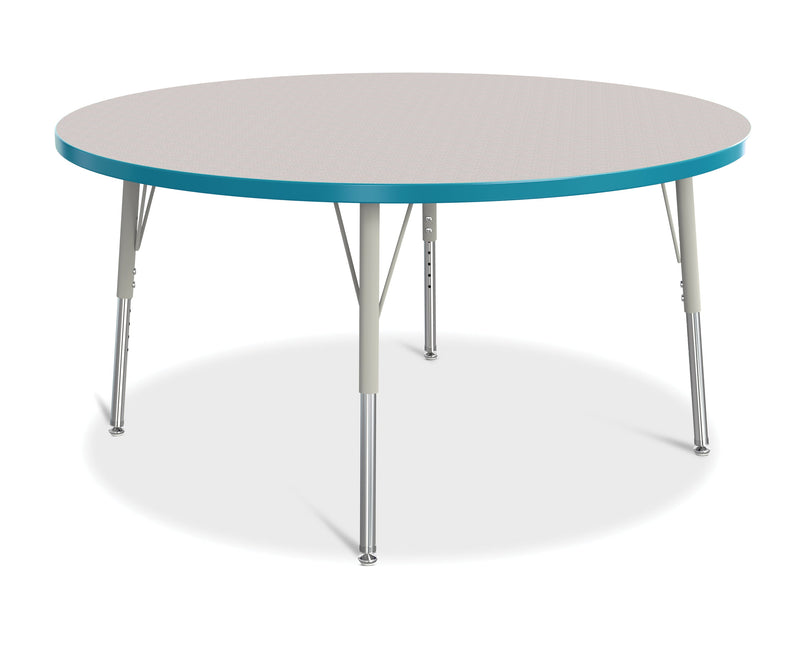 Berries Round Activity Table - 48" Diameter, E-height - Gray/Teal/Gray