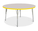 Berries Round Activity Table - 48" Diameter, E-height - Gray/Yellow/Gray