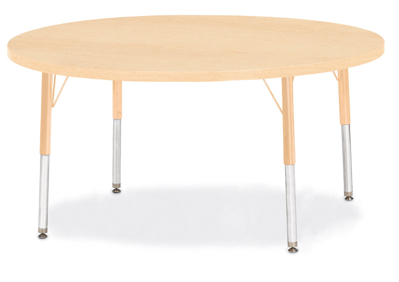 Berries Round Activity Table - 48" Diameter, E-height - Maple/Maple/Camel