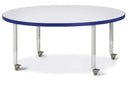 Berries Round Activity Table - 48" Diameter, Mobile - Gray/Purple/Gray